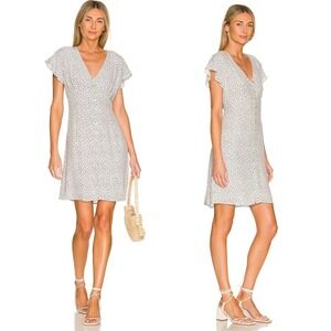 Rails Helena Midi Dress L Blue Garden Floral Ruffle Hem $198 Sold Out Revolve